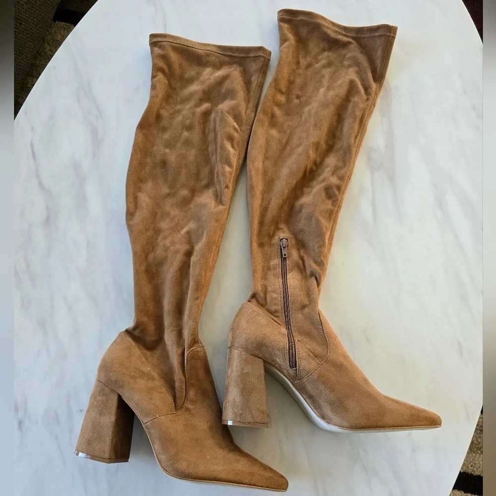 Steve Madden Over The Knee Suede Boots Womens 9.5M Jacoby Brown New
